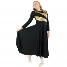 Danzcue Child Praise Dance Shimmery Parallel Long Sleeve Dress