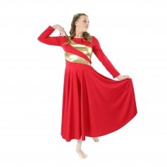 Danzcue Child Praise Dance Shimmery Parallel Long Sleeve Dress