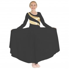 Danzcue Child Praise Dance Shimmery Parallel Long Sleeve Dress