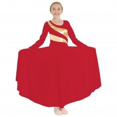 Danzcue Child Praise Dance Shimmery Parallel Long Sleeve Dress