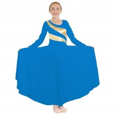 Danzcue Child Praise Dance Shimmery Parallel Long Sleeve Dress