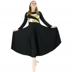 Danzcue Child Praise Dance Shimmery Parallel Long Sleeve Dress