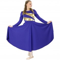 Danzcue Child Praise Dance Shimmery Parallel Long Sleeve Dress